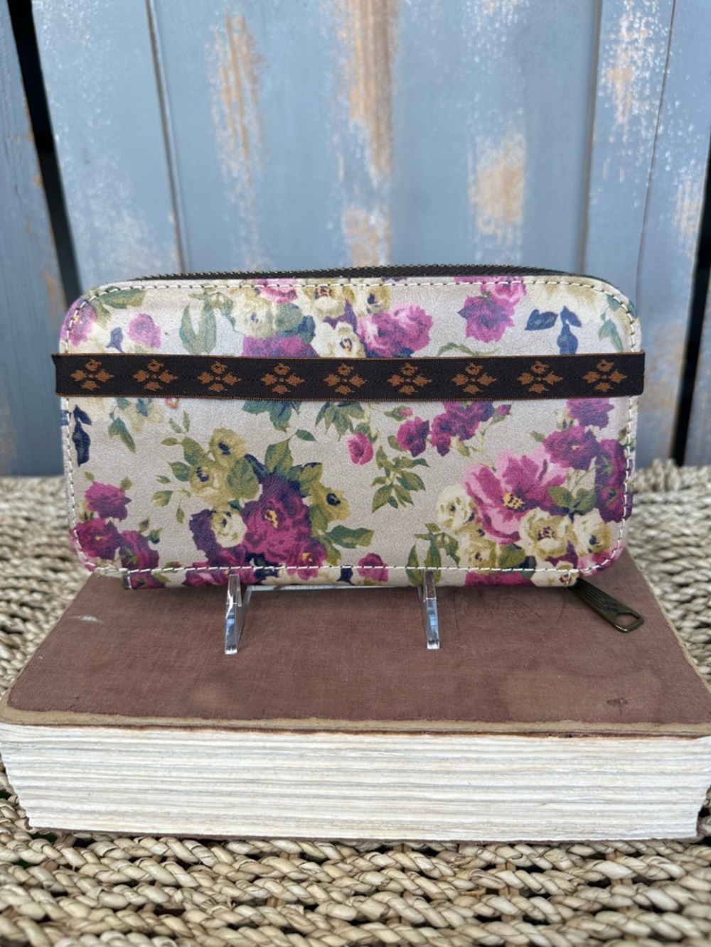 Patricia Nash Oria Zip Around Leather Wallet Antique Rose NWOT